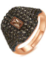 thumb Copper Rhinestone Geometric Dainty Band Ring 3