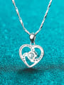 thumb Sterling Silver 0.8 CT Moissanite Heart Dainty Necklace 2