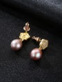 thumb 925 Sterling Silver Cubic Zirconia  Geometric Freshwater Pearls   Earring 2