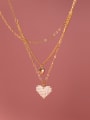 thumb 925 Sterling Silver Cubic Zirconia Heart Minimalist Multi Strand Necklace 2