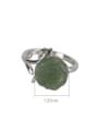 thumb 925 Sterling Silver Jade Flower Cute Band Ring 2