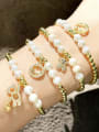 thumb Brass Imitation Pearl Smiley Vintage Beaded Bracelet 4
