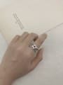 thumb Vintage  Sterling Silver With Platinum Plated Simplistic Geometric Free Size Rings 1