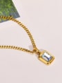 thumb Stainless steel Glass Stone Geometric Hip Hop Necklace 3