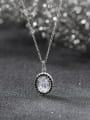 thumb 925 Sterling Silver Cubic Zirconia Oval Dainty Necklace 2
