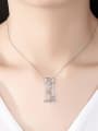 thumb Copper Cubic Zirconia Hollow Geometric Dainty Necklace 1
