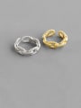 thumb 925 Sterling Silver With Gold Plated Fashion Hollow Geometric Free Size Rings 0