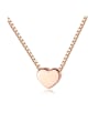 thumb 925 sterling silver simple smooth Heart Pendant Necklace 0