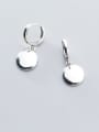 thumb 925 Sterling Silver Smooth Round Minimalist Huggie Earring 1