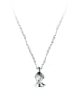 thumb 925 Sterling Silver Cubic Zirconia Angel Minimalist Necklace 0