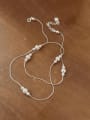 thumb 925 Sterling Silver Round Minimalist Beaded Necklace 0