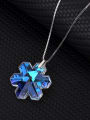 thumb 925 Sterling Silver Austrian Crystal Flower Classic Necklace 2
