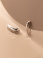 thumb 925 Sterling Silver Irregular Vintage  Curved chain Stud Earring 2