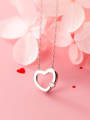 thumb 925 Sterling Silver Rhinestone Fashion simple heart  Necklace 2