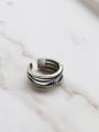 thumb 925 Sterling Silver Geometric Artisan Stackable Ring 0