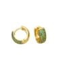 thumb Brass Cubic Zirconia Round Minimalist Cluster Earring 4