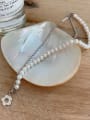 thumb 925 Sterling Silver Imitation Pearl Geometric Vintage Necklace 1
