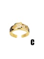 thumb Brass Cubic Zirconia Snake Vintage Band Ring 3
