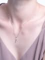 thumb 925 Sterling Silver Cubic Zirconia Deer Minimalist Necklace 1