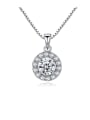 thumb 925 Sterling Silver Cubic Zirconia simple Round Pendant Necklace 0