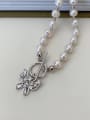 thumb 925 Sterling Silver Freshwater Pearl Butterfly Vintage Necklace 3