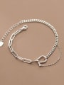 thumb 925 Sterling Silver  Vintage Asymmetric chain  Link Bracelet 0