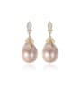 thumb 925 Sterling Silver Freshwater Pearl White Water Drop Trend Drop Earring 0