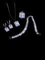 thumb Brass Cubic Zirconia Luxury Geometric  Ring Earring Braclete And Necklace Set 1