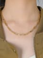thumb Brass Geometric Chain Minimalist Necklace 2