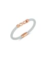 thumb Stainless steel Artificial Leather Weave Minimalist Band Bangle 0
