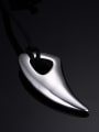 thumb Titanium Steel Irregular Minimalist  Black horn pendant Necklace 2