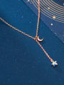 thumb 925 Sterling Silver  Minimalist Fashion  Diamond  Moon  Lariat Necklace 3