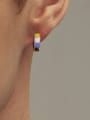 thumb Stainless steel Enamel Geometric Minimalist Huggie Earring 2