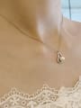 thumb 925 Sterling Silver Imitation Pearl Simple heart pendant  Necklace 1