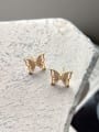 thumb 925 Sterling Silver Cubic Zirconia White Butterfly Cute Stud Earring 2