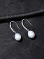 thumb 925 Sterling Silver Imitation Pearl Irregular Minimalist Hook Earring 2