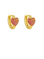 thumb Brass Cubic Zirconia Heart Bohemia Stud Earring 3