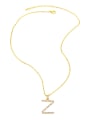 thumb Brass Cubic Zirconia Letter Minimalist Necklace 1