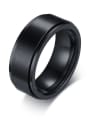 thumb Titanium Steel Round Minimalist Band Ring 0