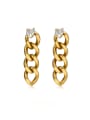 thumb Stainless steel Cubic Zirconia Geometric Chain Vintage Drop Earring 0