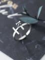 thumb 925 Sterling Silver Cross Vintage Free Size Ring 0