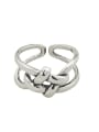 thumb Vintage  Sterling Silver With Platinum Plated Simplistic Geometric Free Size Rings 4