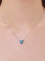 thumb 925 Sterling Silver Opal Heart Minimalist Necklace 1