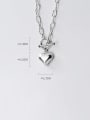 thumb 925 Sterling Silver Smooth Heart Vintage chain Necklace 3