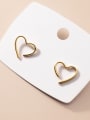 thumb 925 Sterling Silver Hollow Heart Minimalist Stud Earring 3