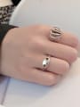 thumb 925 Sterling Silver Geometric Vintage Double circle Stackable Ring 1