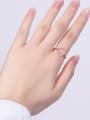 thumb 925 Sterling Silver  Oval Pink crystal Minimalist Band Ring 1