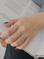 thumb 925 Sterling Silver With Gold Plated Fashion Hollow Geometric Free Size Rings 2