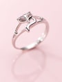 thumb 925 Sterling Silver Hollow Fox Cute Free Size Ring 0