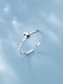 thumb 925 Sterling Silver Round Minimalist Free Size Ring 0